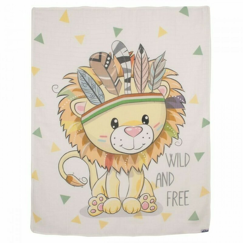 Sevibebe - scutec muselina lion bumbac 90x90 cm