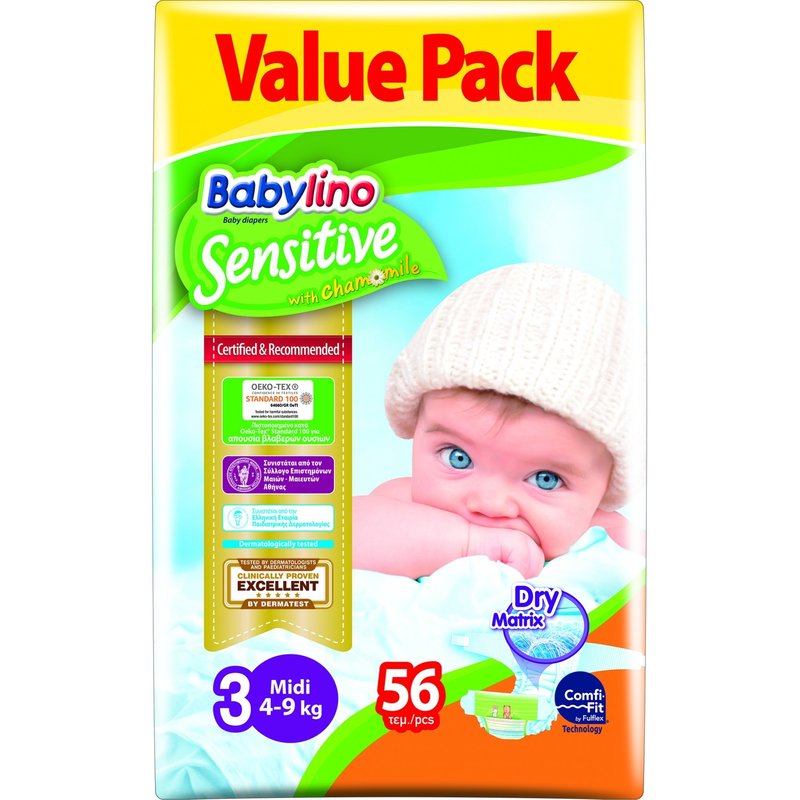 Babylino - Scutece Sensitive Economy N3 4-9 kg/56buc