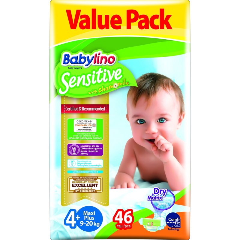 Babylino - Scutece Sensitive Economy N4+, 10-15 kg, 46 buc