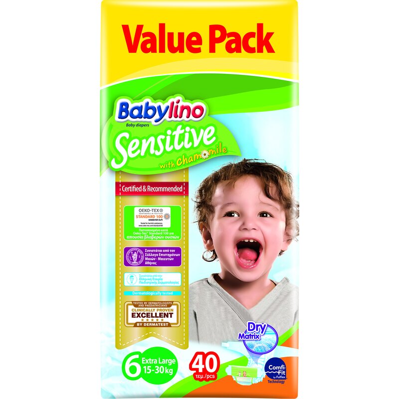 Babylino - scutec sensitive economy, de unica folosinta, 15-36 kg, nr6