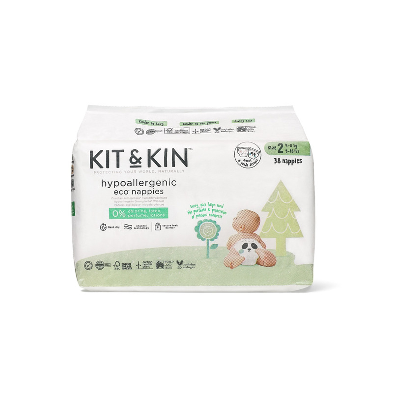 Scutece Hipoalergenice Eco Kit&Kin Marimea 2 4-8 kg 38 buc