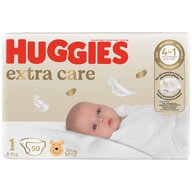 Scutece Huggies Extra Care Jumbo marimea 1, 2-5 kg, 50 buc