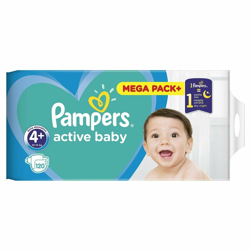 Pampers - Scutece Active Baby 4+, Mega Box, 120 buc