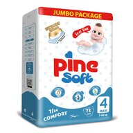 Scutece pentru bebelusi Pine Soft - Pachet Jumbo - Pine Maxi 7-14 kg x 72 buc