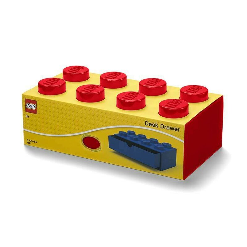 Lego - cutie depozitare sertar de birou 2x4 rosu
