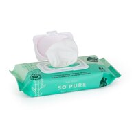Servetele umede, Petite&Mars, 56 de bucati, Multifunctionale, Din bambus, Fara parfum, Ideale pentru pielea sensibila a bebelusului,  Alb