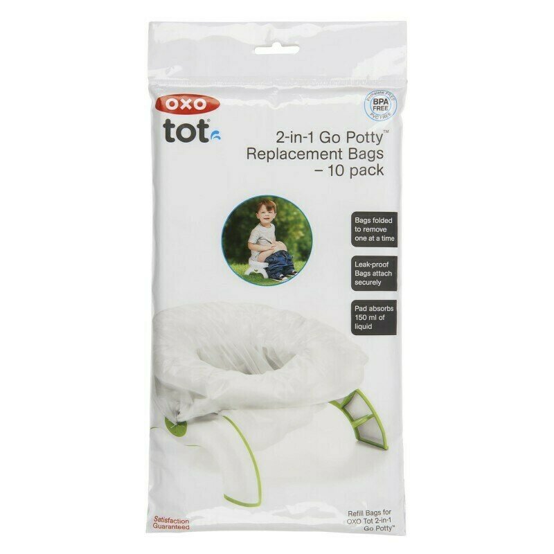 Oxo Tot - Set 10 pungi absorbante 2 in 1, Pentru olita calatorii, Transparent