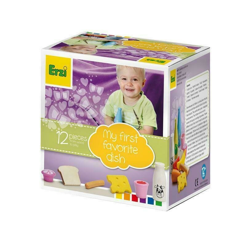 Erzi - set de alimente mancarea mea favorita , 12 piese din lemn