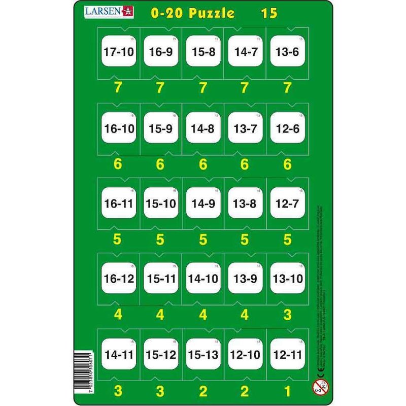 Set 16 Puzzle-uri 0 - 20, 25 Piese Larsen LRP47