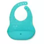 Set 2 bavete portabile, Bbluv, Poket, Cu buzunar, Cu lingurita inclusa, Fara BPA, Aqua/Grey - 4