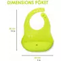 Set 2 bavete portabile, Bbluv, Poket, Cu buzunar, Cu lingurita inclusa, Fara BPA, Aqua/Grey - 14