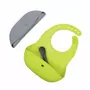 Set 2 bavete portabile, Bbluv, Poket, Cu lingurita inclusa, Fara BPA, Lime/Grey - 2