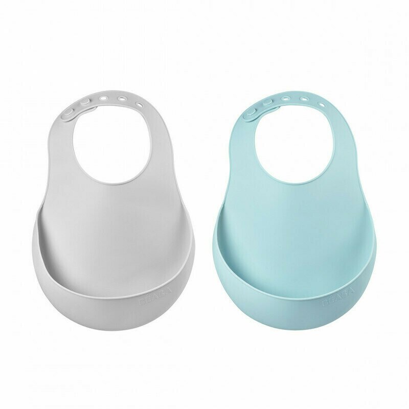 Beaba - set bavete airy , 2 buc, gri/verde