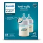 Set 2 biberoane, Philips Avent, Anti-colici, 125 ml, Fara BPA, Usor de curatat, Tetine cu structura striata contra aplatizarii, 0 luni+, Transparent - 2