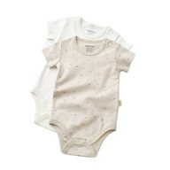 Set 2 body-uri bebe unisex -100% bumbac organic - Crem cu buline, BabyCosy (Marime: 6-9 luni)