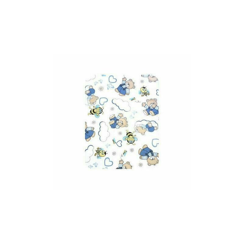 Deseda - set 2 cearsafuri din finet 120x60 cm - ursi cu albine pe albastru