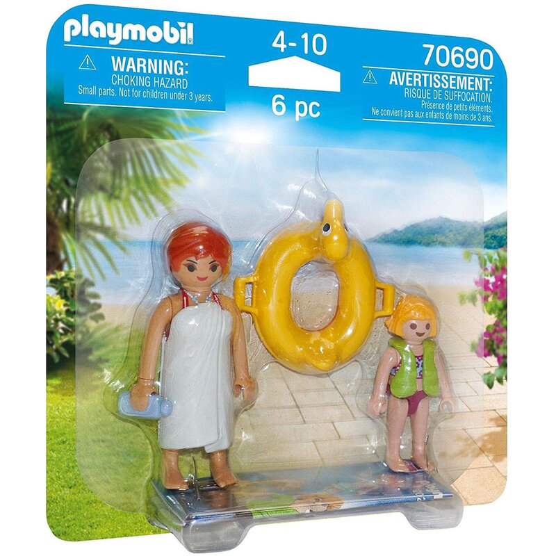 Playmobil - Set 2 Figurine Mama Si Copilul La Inot