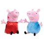 Play by play - Set 2 jucarii din plus George 27 cm & Peppa Pig cu rochie rosie din satin 25 cm, Peppa Pig - 1