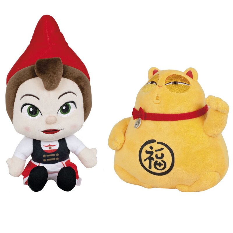 Play by play - Set 2 jucarii din plus Juliete 28 cm & Lucky Cat 21 cm, Sherlock Gnomes