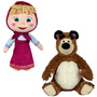 Set 2 jucarii din plus Masha cu rochie 26 cm si Ursul 25 cm, Masha & The Bear - 3
