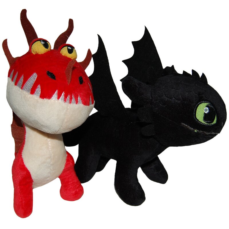 Play by play - Set 2 jucarii din plus Toothless 25 cm si Monstrous Nightmare 20 cm, How to train your dragon