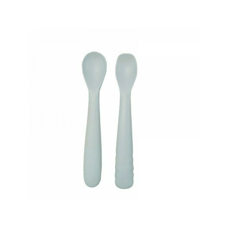 Bo jungle - set tacamuri linguri , pentru bebelusi din silicon, gri