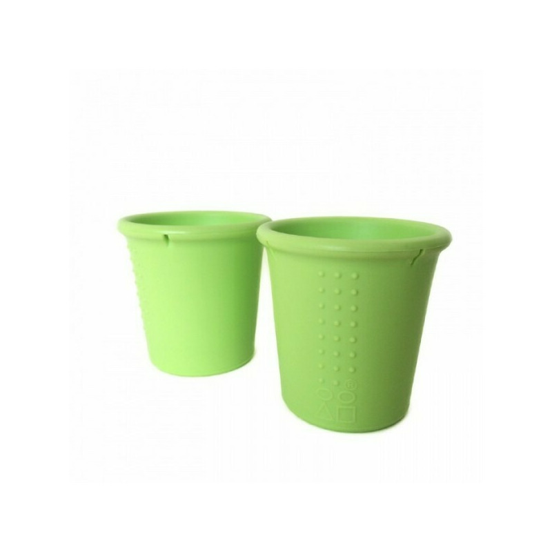 Set 2 pahare din silicon - Silikids - Lime