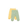 Set 2 pantalonasi cu botosei Printed, BabyCosy, 50% modal+50% bumbac, Lamaie/Verde (Marime: 0-3 Luni) - 1