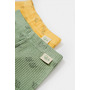 Set 2 pantalonasi cu botosei Printed, BabyCosy, 50% modal+50% bumbac, Lamaie/Verde (Marime: 0-3 Luni) - 2