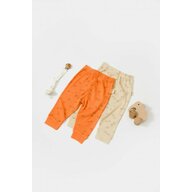 Set 2 pantalonasi Printed, BabyCosy, 50% modal+50% bumbac, Stone/Apricot (Marime: 12-18 Luni)
