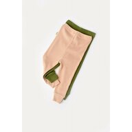 Set 2 pantaloni bebe unisex din bumbac organic si modal - Verde/Blush, BabyCosy (Marime: 12-18 Luni)
