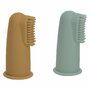 Set 2 periute de dinti pentru deget, FreeON, Cu peri moi, Silicon, Curata bland, 0 luni+, Green/Ochre - 3