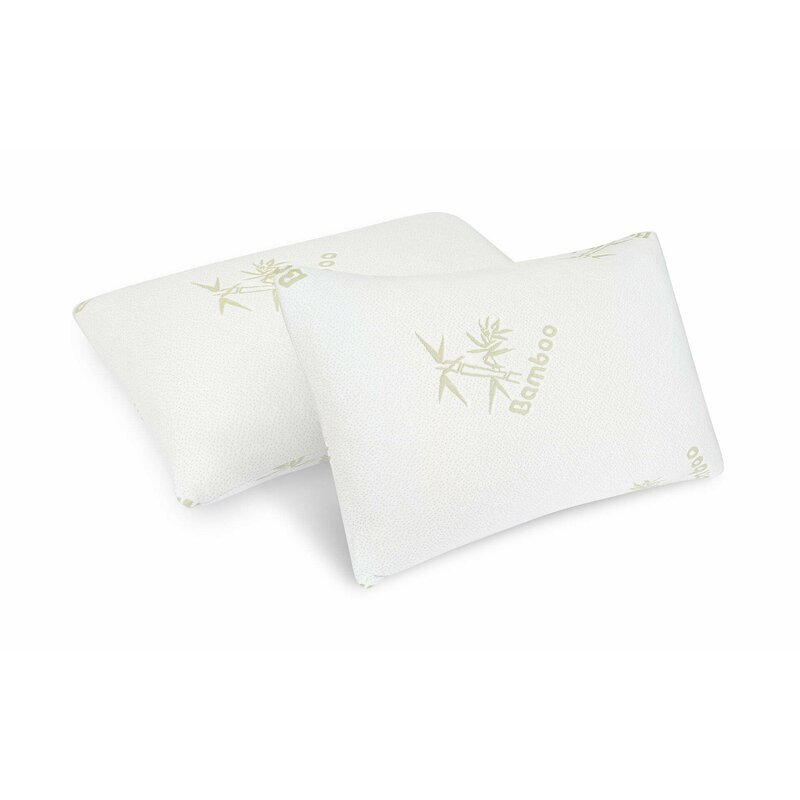 Somnart - set 2 perne 50x70 bambus memory foam cu husa detasabila