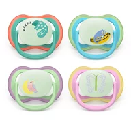 Set 2 suzete bebelusi, Philips Avent, Ultra Air Nighttime, Ortodontice, Silicon moale, Ventilate, Senzatie naturala, Fara BPA, 6-18 luni, multicolor
