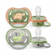Set 2 suzete bebelusi, Philips Avent, Ultra Air, Ortodontice, Silicon moale, Ventilate, Senzatie naturala, Fara BPA, 6- 18 luni, Deco Verde/Gri