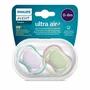 Set 2 suzete bebelusi, Philips Avent, Ultra Air, Ortodontice, Ventilate, Senzatie naturala, Fara BPA, 0- 6 luni, Violet/Verde - 2