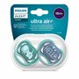 Set 2 suzete bebelusi, Philips Avent, Ultra Air, Ortodontice, Ventilate, Tetina extra-ferma, Fara BPA, Peste 18 luni, Deco Albastru/Verde inchis - 2