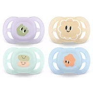 Set 2 suzete bebelusi, Philips Avent, Ultra Start, Ortodontice, Silicon moale, Senzatie naturala, Fara BPA, 80% materiale de origine vegetala, 0-6 luni, Mov/Portocaliu