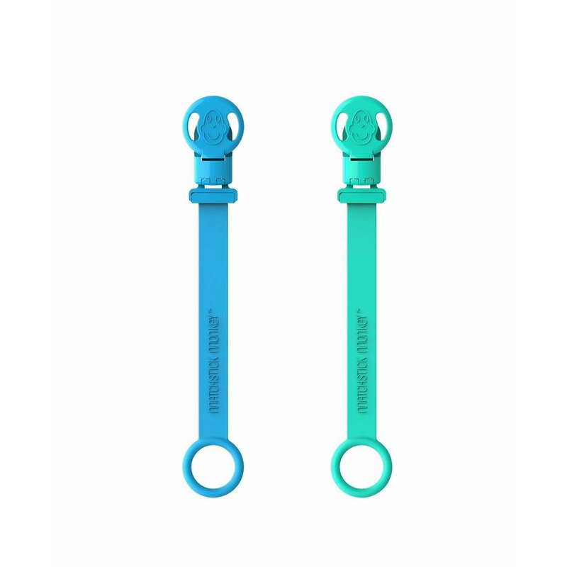 Matchstick monkey - set 2 x snur 19cm, silicon alimentar, pentru suzete, inele gingivale