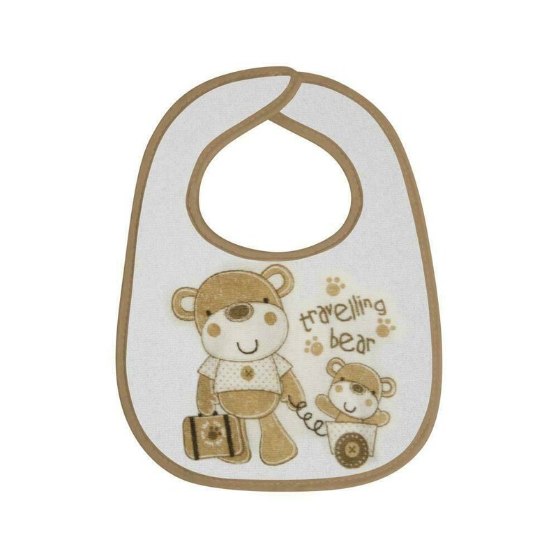 Lorelli - set bavete big, 3 buc, inchidere cu arici, din bumbac, 28x22 cm, bej/maro