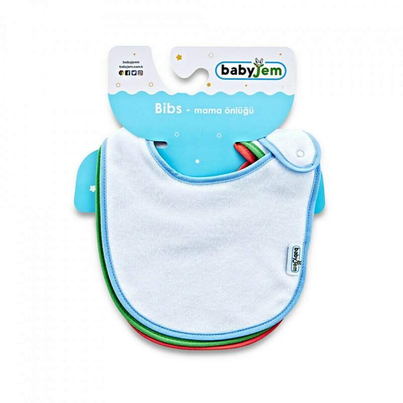 Set 3 bavete BabyJem, cu capse, din bumbac (Pentru: Fete)