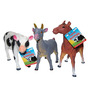 Up int'l - Set 3 figurine din cauciuc animale domestice, Cal/Vaca/Capra, 20 - 24 cm - 2