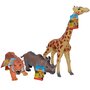 Up int'l - Set 3 figurine din cauciuc animale salbatice, Girafa/Tigru/Hipopotam, 22 - 30 cm - 1