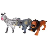 Up int'l - Set 3 figurine din cauciuc animale salbatice, Zebra/Elefant/Leu, 22 - 26 cm