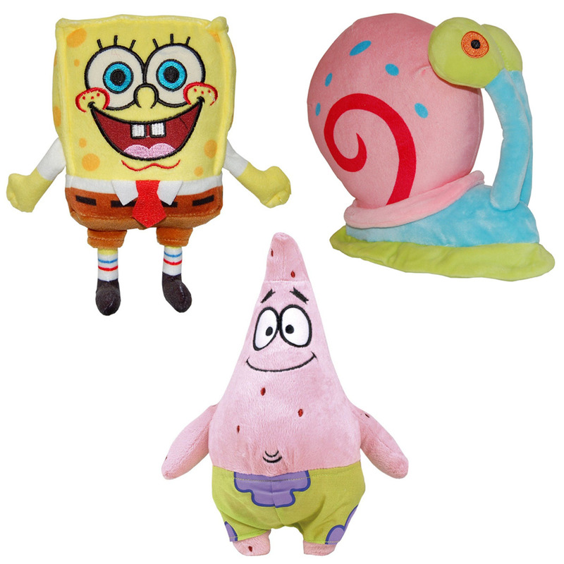 Set 3 jucarii din plus Spongebob 21 cm, Gary 15 cm si Patrick 25 cm Jucarii & Cadouri >> Jucarii de Plus