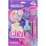 Set 3 lacuri pentru unghii, pila si stickere fetite, Super Girl Nail Design, Martinelia - 1