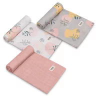 Set 3 museline, Lionelo, Leaf, Multifunctionale, Din bambus, Ideale pentru infasat, Cu proprietati antibacteriene, antifungice si antialergice, Lavabile la masina de spalat, 70x70 cm, Multicolor