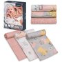 Set 3 museline, Lionelo, Leaf, Multifunctionale, Din bambus, Ideale pentru infasat, Cu proprietati antibacteriene, antifungice si antialergice, Lavabile la masina de spalat, 70x70 cm, Multicolor - 8