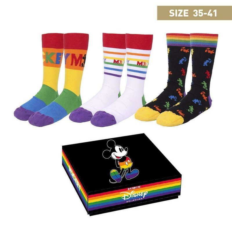 Cerda - Set 3 perechi sosete Mickey Mouse Rainbow, 35-41