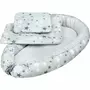 Set 3 piese, New Baby, Baby Nest, Cu paturica si pernuta, White/Grey stars - 2